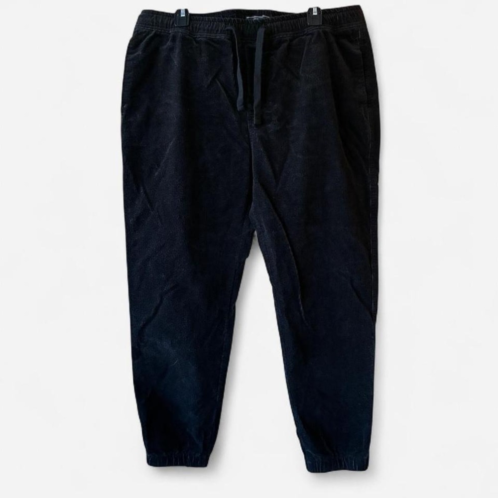 Y2K Men's Forever 21 Black Corduroy Joggers Sz‎ XL